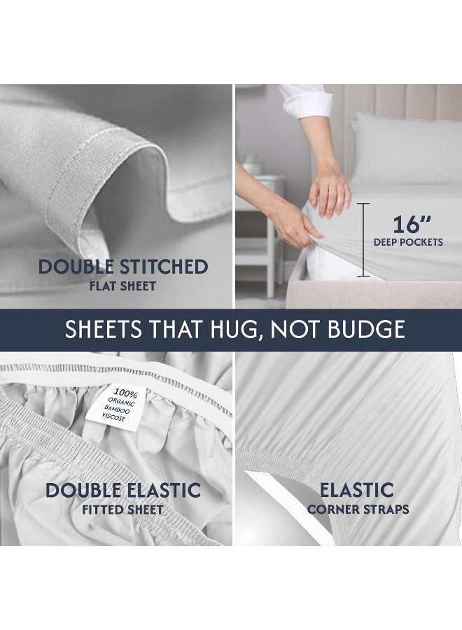 100% Organic Viscose Derived from Bamboo Queen Sheet Set - Image 2